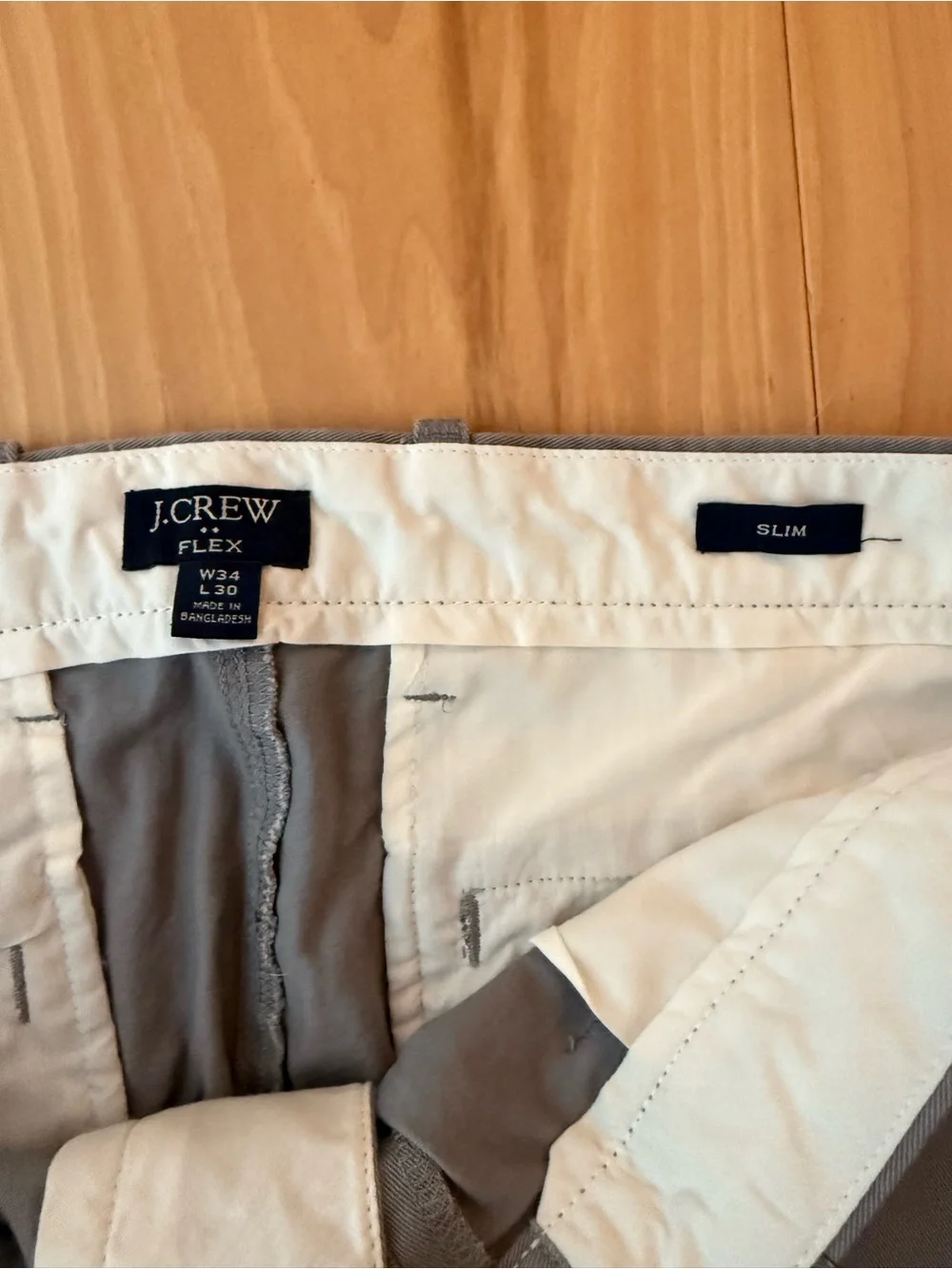 J.Crew Men's Gray Flex Slim Chino Pants 34/30